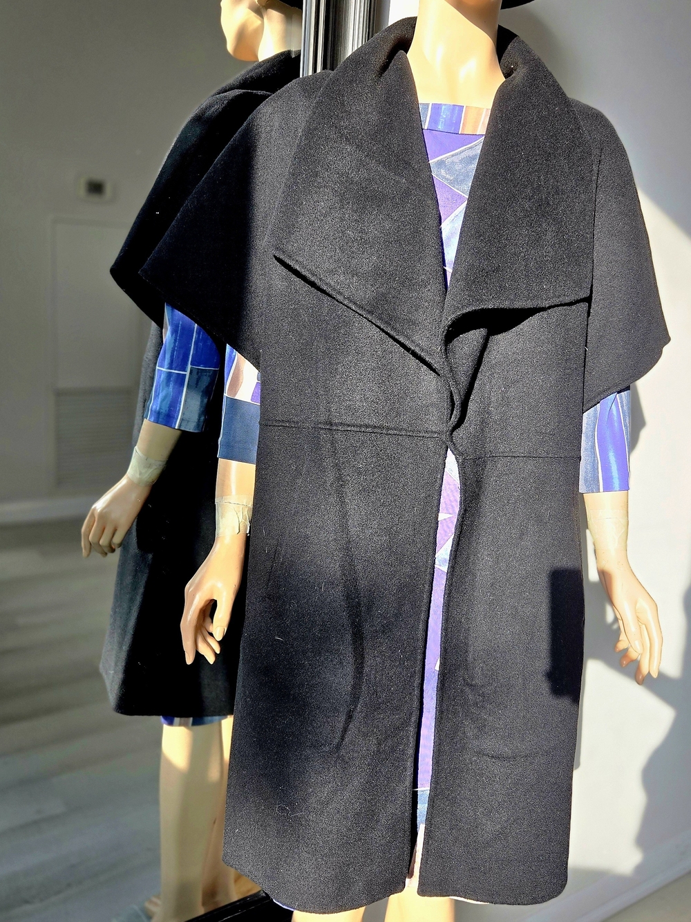 Zara Wool Blend Black Open-Front Shawl Collar Coatigan Women Size M No Tags